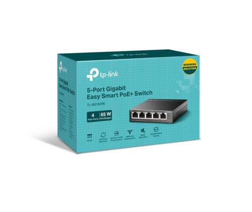 Switch TP-LINK Desktop/pedestal 5x10Base-T / 100Base-TX / 1000Base-T PoE ports 4 TL-SG105PE