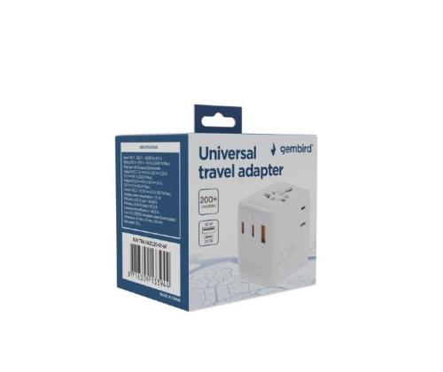 POWER ADAPTER TRAVEL 20W/WHITE TPA-1A2C20-01-W GEMBIRD