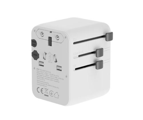 POWER ADAPTER TRAVEL 70W/WHITE TPA-2A3C70-01-W GEMBIRD