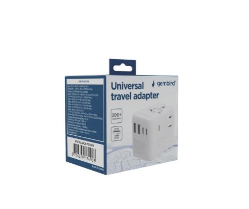 POWER ADAPTER TRAVEL 70W/WHITE TPA-2A3C70-01-W GEMBIRD