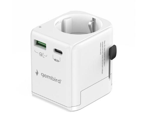 POWER ADAPTER GROUNDED 20W/WHT TPA-EU1A1C20-01-W GEMBIRD