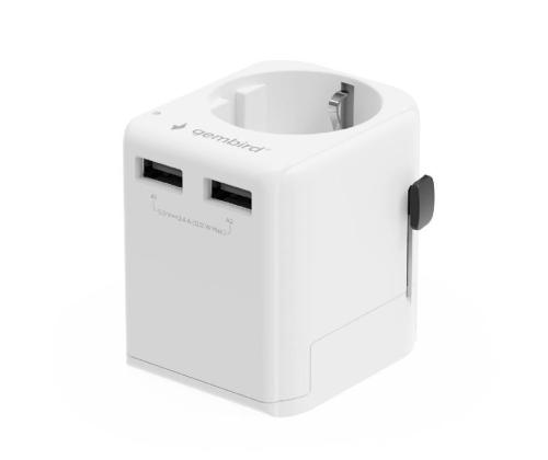 POWER ADAPTER EU TO UNIV. 12W/WHT TPA-EU2A12-01-W GEMBIRD