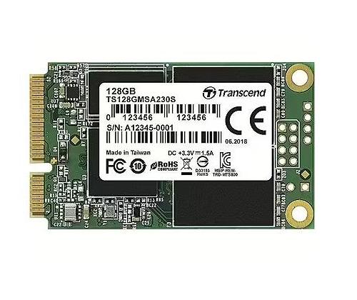 SSD TRANSCEND 128GB mSATA SATA 3.0 Write speed 400 MBytes/sec Read speed 550 MBytes/sec MTBF...
