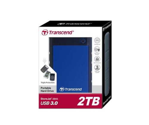 External HDD TRANSCEND StoreJet 2TB USB 3.0 Colour Blue TS2TSJ25H3B