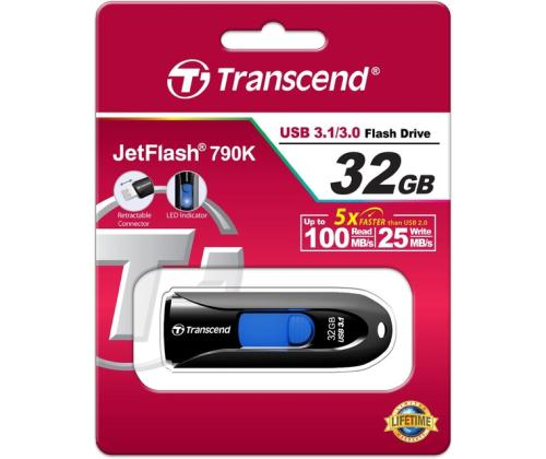 MEMORY DRIVE FLASH USB3 32GB/790 TS32GJF790K TRANSCEND
