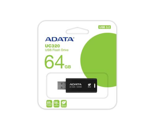 MEMORY DRIVE FLASH USB3.2 64GB/BLACK UC320-64G-RBK/BK ADATA