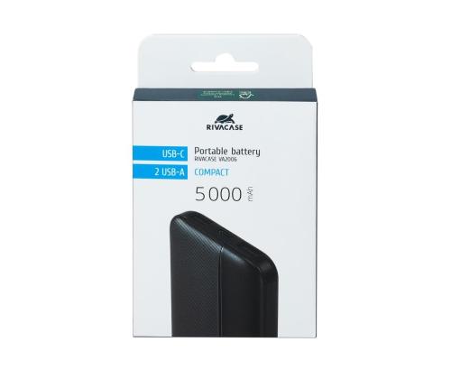 POWER BANK USB 5000MAH/VA2006 BLACK RIVACASE