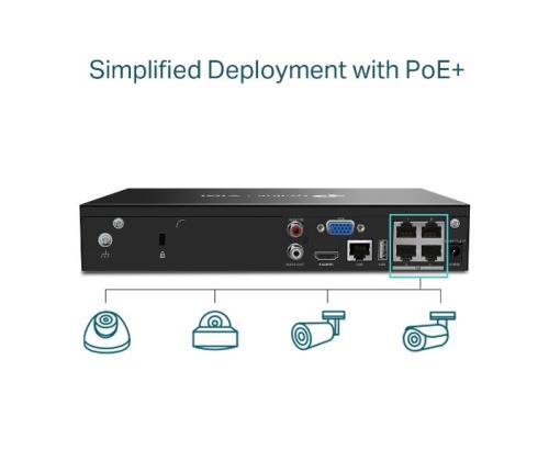 NET VIDEO RECORDER 4CH POE+/VIGI NVR1004H-4P TP-LINK