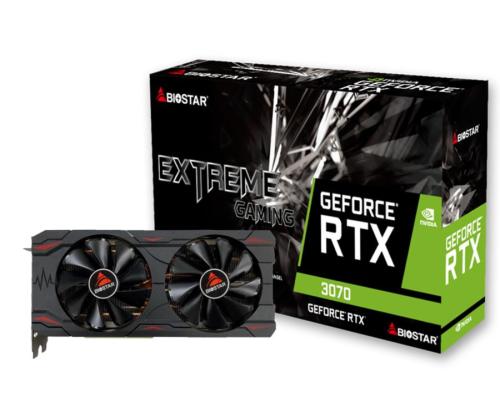 Graphics Card BIOSTAR NVIDIA GeForce RTX 3070 8 GB GDDR6 256 bit PCIE 4.0 16x GPU 1500 MHz Dual...