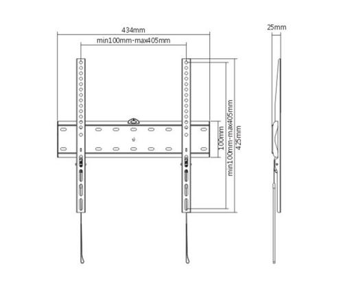 TV SET ACC WALL MOUNT 32-55"/WM-55F-02 GEMBIRD