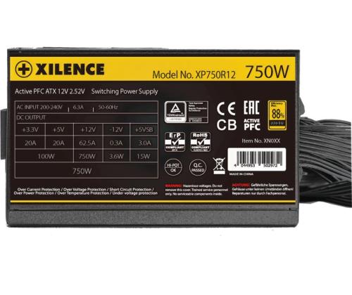 Power Supply XILENCE 750 Watts Efficiency 80 PLUS GOLD PFC Active XN335