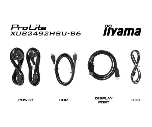 LCD Monitor IIYAMA XUB2492HSU-B6 24" Panel IPS 1920x1080 16:9 Matte 0.4 ms Speakers Swivel Pivot...