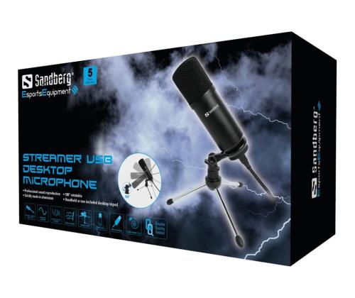 SANDBERG Streamer USB Desk Microphone