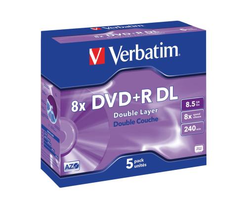 VERBATIM 5x DVD+R 8.5GB 8x DL