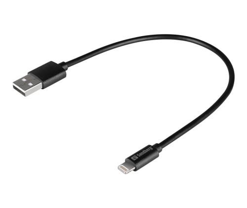 SANDBERG USB>Lightning MFI 0.2m Black