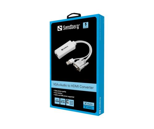SANDBERG VGA + Audio to HDMI Converter