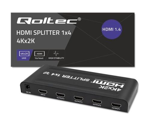 QOLTEC 51798 Active HDMI Splitter 4xHDMI