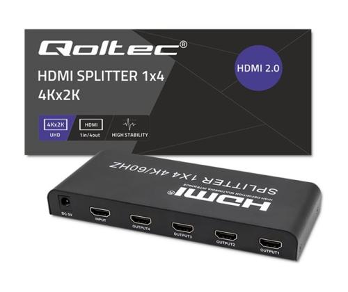 QOLTEC 51799 Active HDMI Splitter 4xHDMI