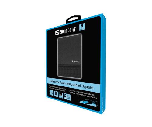 SANDBERG Memory Foam Mousepad Square