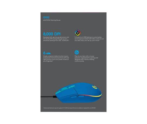 LOGI G102 Lightsync Blue EER
