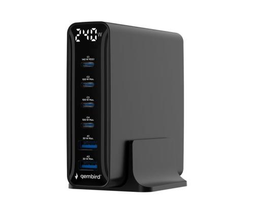 GEMBIRD 6-port 240 W GaN USB fast charg