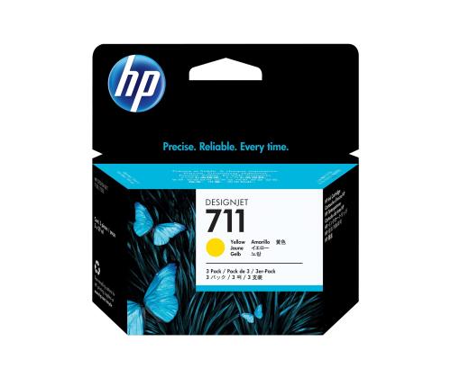 HP 3x 711 ink Yellow DJ T120 520