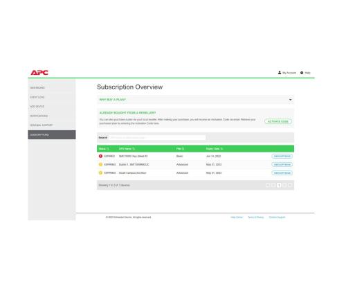 APC 1-UPS Standard 3Y Plan SmartConnect