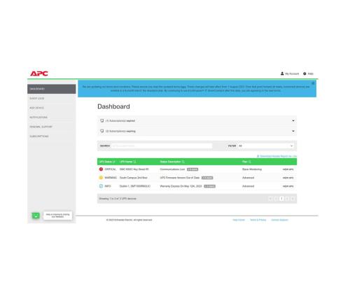 APC 1-UPS Standard 3Y Plan SmartConnect