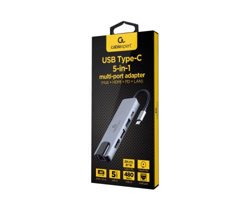 GEMBIRD Multi Port Adapter USB Type C