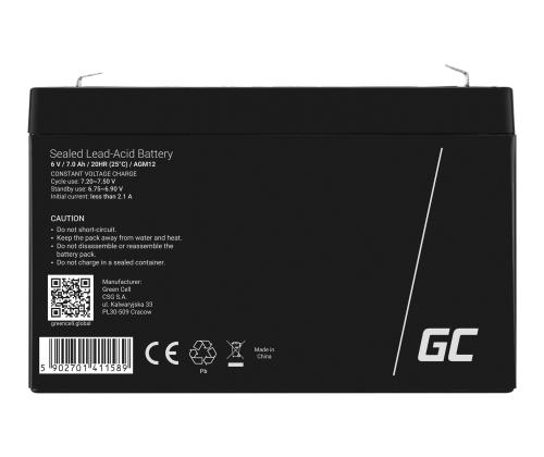 GREEN CELL Battery AGM 6V 7AH