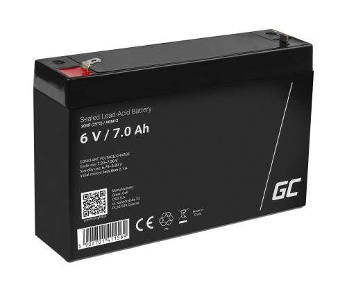 GREEN CELL Battery AGM 6V 7AH