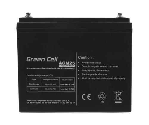 GREEN CELL Battery AGM 12V 75 Ah