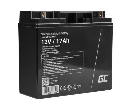 GREEN CELL Battery AGM 12V 17Ah