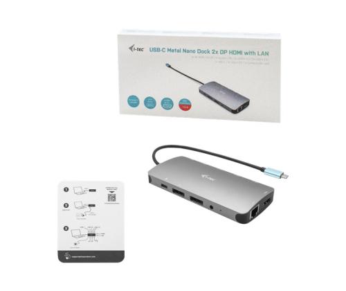 I-TEC USB-C Metal Nano Dock 3xDisplay+PD