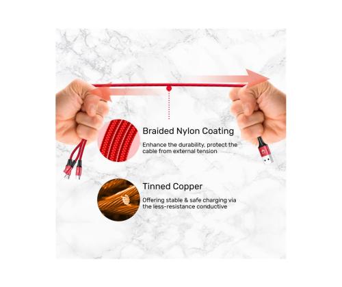 UNITEK C4049RD Unitek Cable 3-in-1, USB-