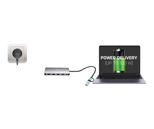 I-TEC USB-C Metal Nano Dock 3xDisplay+PD