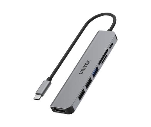 UNITEK H1118A HUB USB-C Aluminium 7in1