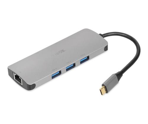 IBOX hub IUH3RJ4K USB3.2 RJ45 HDMI 4K PD