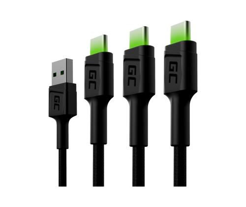 GREENCELL 3x Cable GC Ray USB-C 120cm