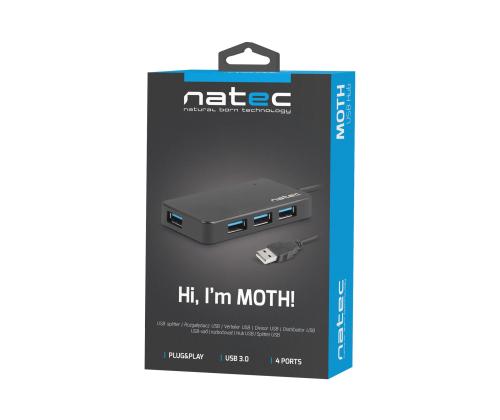 NATEC NHU-1342 Natec Hub USB 3.0 Moth 4-