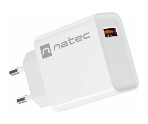 NATEC USB Charger Ribera USB-A 18W white
