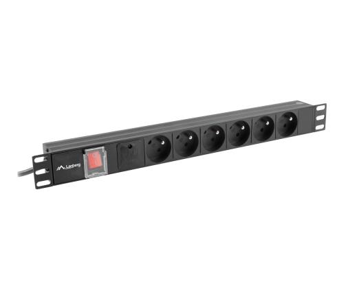LANBERG PDU 19inch 1U 16A 6x FR 2m