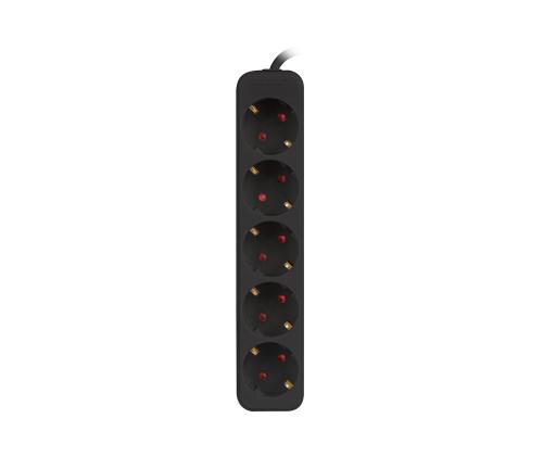 LANBERG Power strip 5x Shuko 3m black