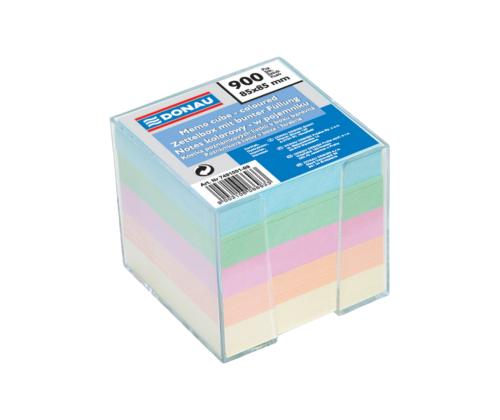 Märkmekuup DONAU 85x85mm plasttopsis liimita pastelne 750 lehte