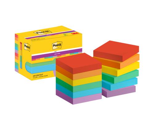 Märkmepaber 47x47mm POST-IT Super Sticky Playful 12x90 lehte