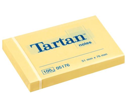 Märkmepaber 51x76mm TARTAN kollane 100 lehte