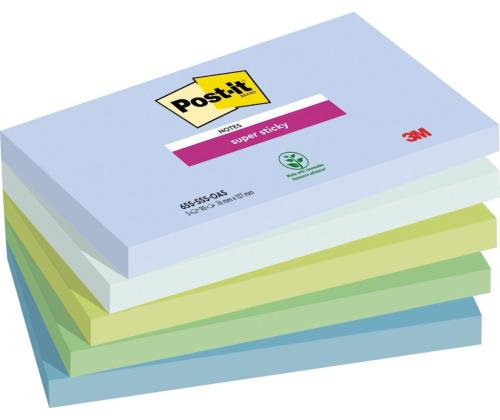 märkmepaber 76x127mm POST-IT 655 OASIS Super Sticky 5x90 lehte	