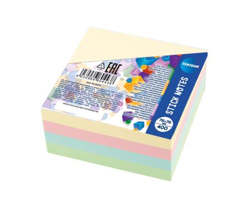 Märkmepaber 76x76mm CENTRUM pastelsed toonid 4x100 lehte