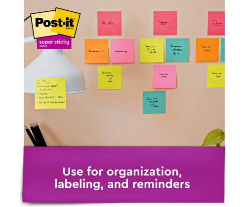 Märkmepaber 76x76mm POST-IT 654 neoonkollane 100 lehte