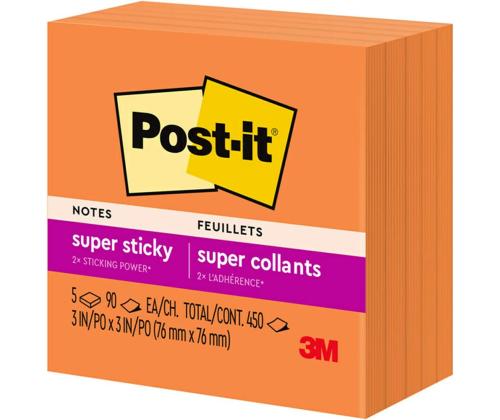 Märkmepaber 76x76 Post-it 654 neoonoranz 100l pakis